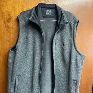 Polo Fleece Full Zip Vest. 3XLT Gray